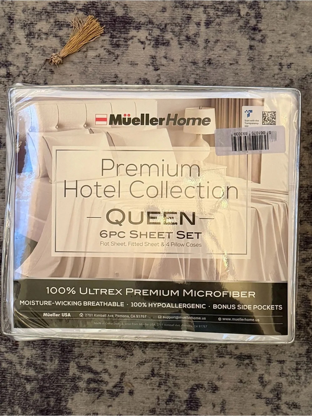 Mueller Home Premium Hotel Collection Queen Sheet Set - White